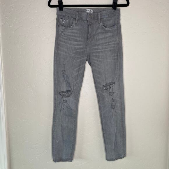 AGOLDE Gray Sophie High Rise Crop Skinny in Portland Destructed Grunge Jeans 26 - Picture 10 of 10